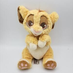 Disney Store Lion King Baby Simba Plush Stuffed Animal Toy 10” Bent Paws Sitting